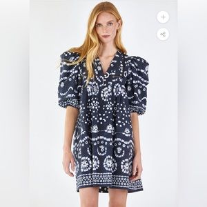 Hunter Bell Jenkins Dress navy tie dye